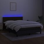 vidaXL Sommier à lattes de lit avec matelas LED Noir 140x190 cm Tissu
