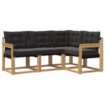 vidaXL Ensemble de canapés d'extérieur 4 pc Blanc et noir