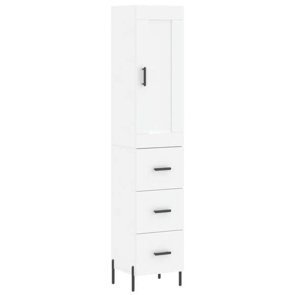 vidaXL Buffet haut Blanc 34 5x34x180 cm Bois d'ingénierie