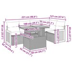 vidaXL Salon de jardin 6 Pièces avec coussins noir résine tressée acacia