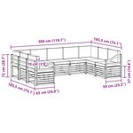 vidaXL Ensemble de canapés d'extérieur 9 pc Blanc et Beige Polyester