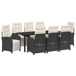 vidaXL Ensemble de salle à manger pour jardin 9 pc Noir polyrotin