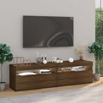 vidaXL Meubles TV avec lumières LED 2 Pièces Chêne marron 75x35x40 cm