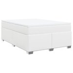 vidaXL Sommier à lattes de lit avec matelas Blanc 160x200cm Similicuir