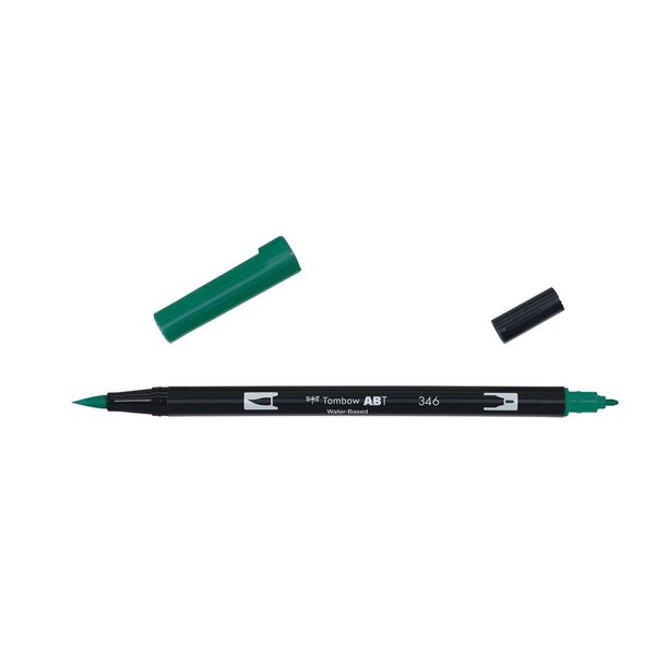 Feutre Dessin Double Pointe ABT Dual Brush Pen 346 vert mer TOMBOW