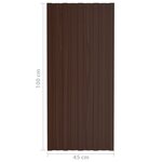 vidaXL Panneaux de toiture 36 Pièces Acier galvanisé Marron 100x45 cm