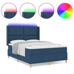 Lit à ressorts vidaXL avec matelas et LED bleue 160x200 cm en tissu