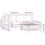 vidaXL Canapé de jardin avec coussins et repose-pied 2 places