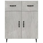 vidaXL Buffet gris béton 69 5x34x90 cm bois d'ingénierie