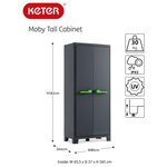 Keter Armoire de rangement avec étagères Moby Gris graphite 182 cm