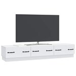 vidaXL Meuble TV Blanc 147 x 34 5 x 27 cm Bois d'ingénierie