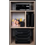 Corbeille-à-courrier MIDI-COMBO noir glossy EXACOMPTA