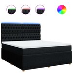 vidaXL Sommier à lattes de lit avec matelas Noir 180x200 cm Tissu