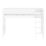 Flexa WHITE Lit sureleve avec echelle inclinee 90 x 200 cm Barriere pleine Blanc