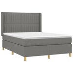 vidaXL Sommier à lattes de lit matelas LED Gris foncé 140x190 cm Tissu