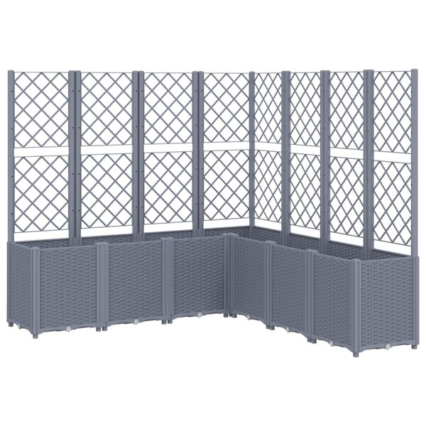 vidaXL Jardinière avec treillis gris 160x160x140 cm PP