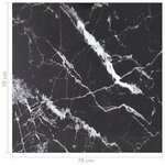 vidaXL Dessus de table noir 70x70 cm 6 mm verre trempé design marbre