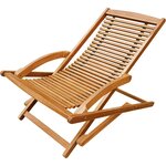 vidaXL Chaise de terrasse avec repose-pied Bois d'acacia solide