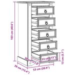 vidaXL Table de chevet avec tiroir Blanc 53 x 39 x 103 cm Pin massif