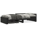 vidaXL Cadre de lit noir 75x190 cm bois d'ingénierie