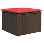 vidaXL Ensemble de canapé de jardin avec coussin 7 Pièces Marron et rouge
