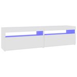 vidaXL Meubles TV 2 Pièces avec lumières LED Blanc brillant 75x35x40 cm