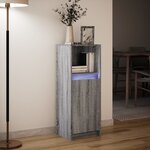 vidaXL Buffet avec LED sonoma gris 38x34x100 cm bois d'ingénierie