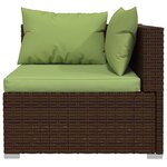 vidaXL Salon de jardin 9 Pièces avec coussins résine tressée marron