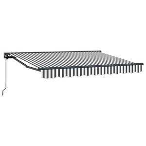 vidaXL Auvent rétractable manuel Anthracite et blanc 2 5 x 2 m