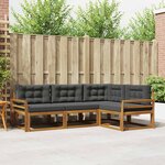 vidaXL Ensemble de canapés d'extérieur 4 Pièces Naturel et Anthracite