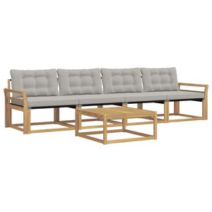 vidaXL Ensemble de canapés d'extérieur 5 pc Blanc et gris clair