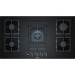 Siemens ep9a6qb90 table gaz - 90cm - 4f+wok - flamesl - verre noir