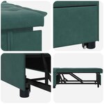 vidaXL Canapé-lit Vert foncé 67 x 194 x 38 cm Velours