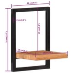 vidaXL Étagères murales 2 Pièces 25x25x35 cm Bois d'acacia et acier