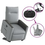 vidaXL Fauteuil inclinable Gris clair Tissu