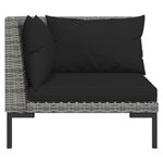 Salon de jardin meuble d'extérieur ensemble de mobilier 4 pièces avec coussins résine tressée gris foncé 02_0016185