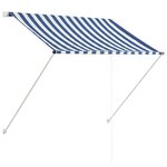 vidaXL Auvent rétractable 150x150 cm Bleu et blanc