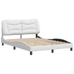 vidaXL Cadre de lit sans matelas Hvar blanc 140x200 cm similicuir