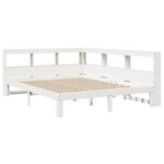 vidaXL Lit bibliothèque sans matelas blanc 150x200 cm bois pin massif