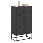 vidaXL Buffet noir 68 5x38 5x123 5 cm acier
