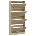 vidaXL Armoire à chaussures 4 tiroirs rabattables chêne sonoma