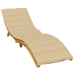 vidaXL Coussin de chaise longue beige mélangé 200x50x4 cm tissu