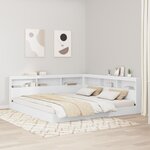 vidaXL Tête de lit de rangement Blanc 200 cm Bois d'ingénierie
