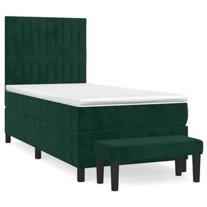 vidaXL Sommier à lattes de lit avec matelas Vert foncé 100x200 cm