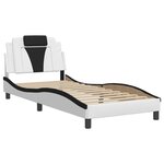 vidaXL Cadre de lit avec tête de lit blanc et noir 90x200cm similicuir