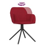 vidaXL Chaises pivotantes à manger lot de 2 Rouge bordeaux Velours