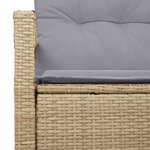 vidaXL Canapé de jardin Beige 120 x 62 x 69 cm polyrotin