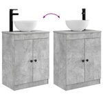 vidaXL Meuble de salle de bain avec évier Gris béton 54 x 35 x 83 cm