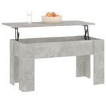 vidaXL Table basse gris béton 101x49x52 cm bois d'ingénierie
