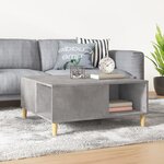 vidaXL Table basse gris béton 80x80x36 5 cm bois d'ingénierie